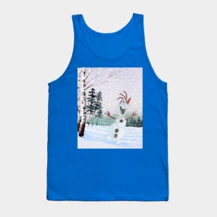 Snowman Jumping with Excitement Tank Top